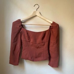 Aritzia Copper 3/4 Long Sleeve Blouse